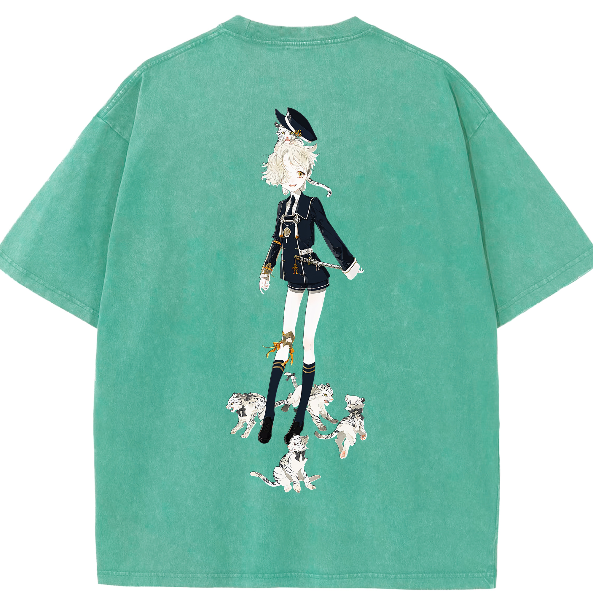 （画像用） 刀剣乱舞 Touken Ranbu 綿100% ヴィンテージ風 半袖Tシャツ（背面プリント）
